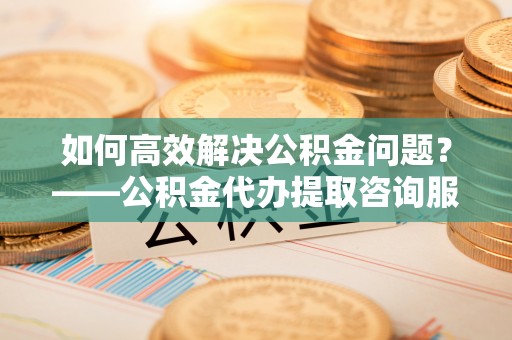 昌宁如何高效解决公积金问题？——公积金代办提取咨询服务指南