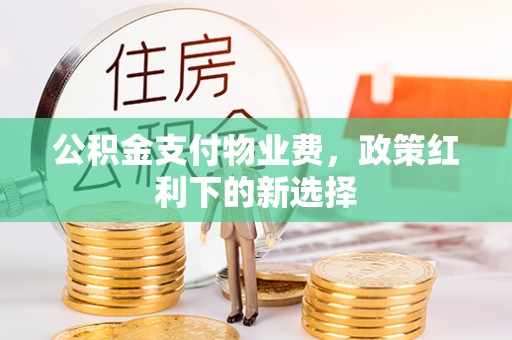 昌宁公积金支付物业费，政策红利下的新选择